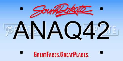 ANAQ42 South Dakota License Plate