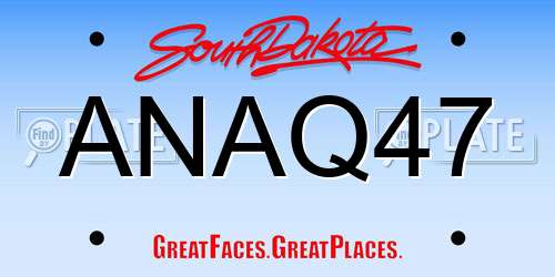 ANAQ47 South Dakota License Plate