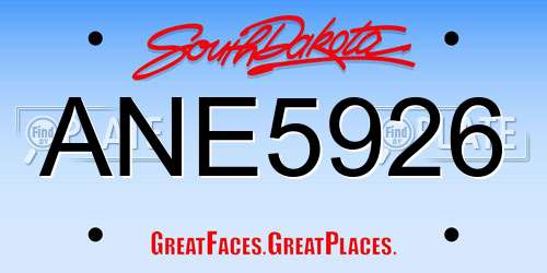 ANE5926 South Dakota License Plate