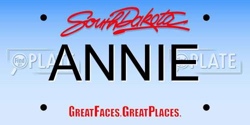ANNIE South Dakota License Plate