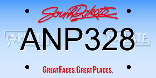 ANP328 South Dakota License Plate