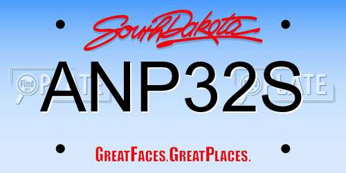 ANP32S South Dakota License Plate