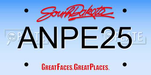 ANPE25 South Dakota License Plate
