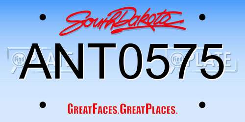 ANT0575 South Dakota License Plate