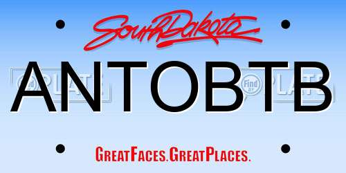 ANTOBTB South Dakota License Plate