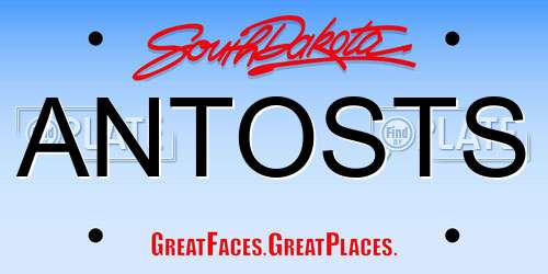 ANTOSTS South Dakota License Plate