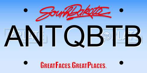 ANTQBTB South Dakota License Plate