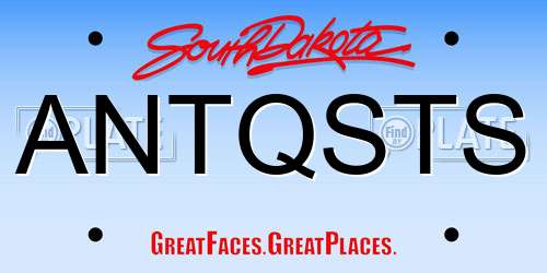 ANTQSTS South Dakota License Plate