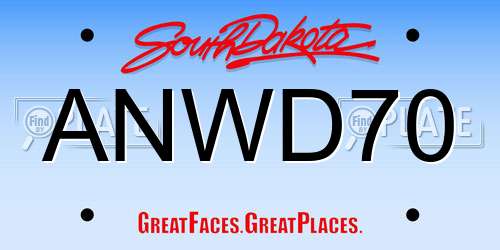 ANWD70 South Dakota License Plate