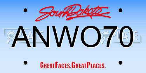 ANWO70 South Dakota License Plate