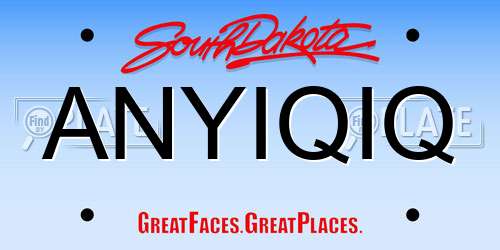 ANYIQIQ South Dakota License Plate