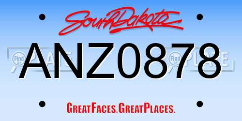 ANZ0878 South Dakota License Plate