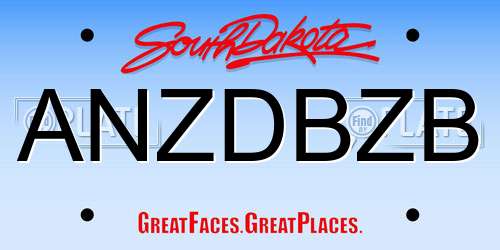 ANZDBZB South Dakota License Plate