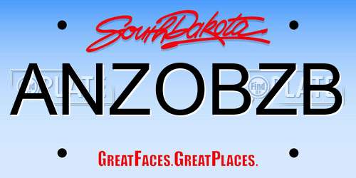 ANZOBZB South Dakota License Plate