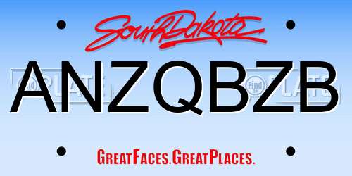 ANZQBZB South Dakota License Plate
