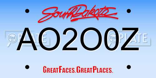 AO2O0Z South Dakota License Plate