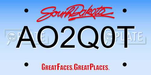 AO2Q0T South Dakota License Plate