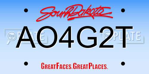 AO4G2T South Dakota License Plate
