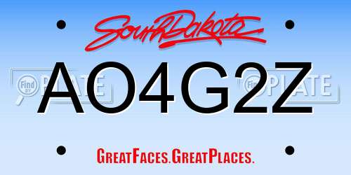 AO4G2Z South Dakota License Plate