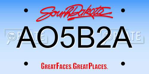 AO5B2A South Dakota License Plate
