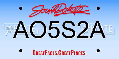 AO5S2A South Dakota License Plate