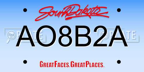 AO8B2A South Dakota License Plate