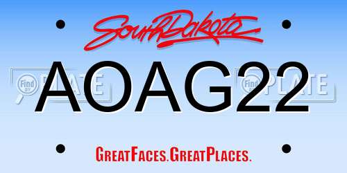 AOAG22 South Dakota License Plate