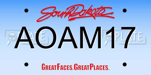 AOAM17 South Dakota License Plate