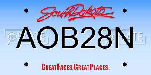 AOB28N South Dakota License Plate
