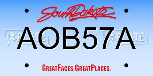 AOB57A South Dakota License Plate