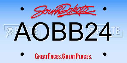 AOBB24 South Dakota License Plate