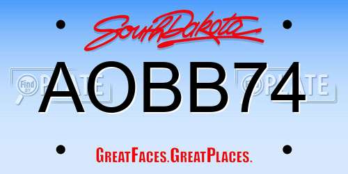 AOBB74 South Dakota License Plate