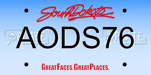 AODS76 South Dakota License Plate