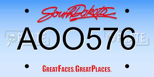 AOO576 South Dakota License Plate