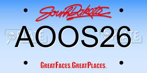 AOOS26 South Dakota License Plate