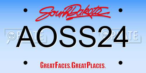 AOSS24 South Dakota License Plate