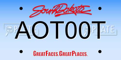 AOT00T South Dakota License Plate