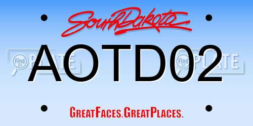 AOTD02 South Dakota License Plate