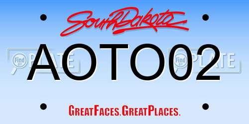 AOTO02 South Dakota License Plate