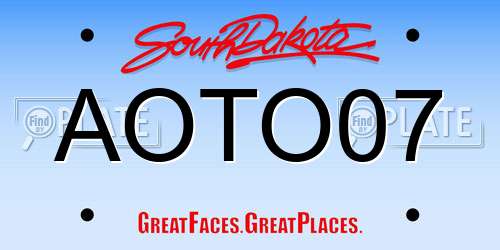 AOTO07 South Dakota License Plate