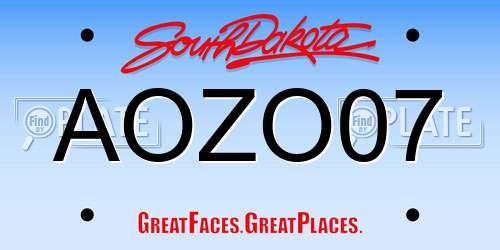 AOZO07 South Dakota License Plate