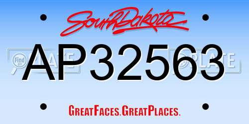 AP32563 South Dakota License Plate