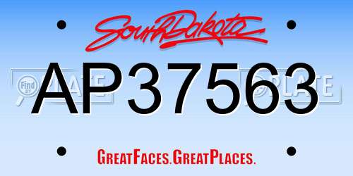 AP37563 South Dakota License Plate