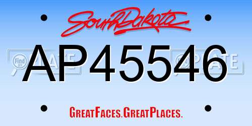 AP45546 South Dakota License Plate