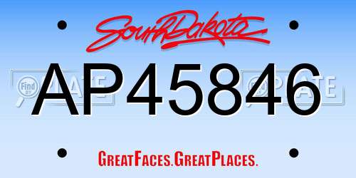 AP45846 South Dakota License Plate