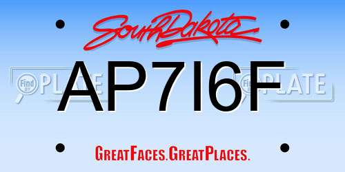 AP7I6F South Dakota License Plate