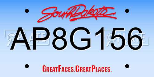 AP8G156 South Dakota License Plate