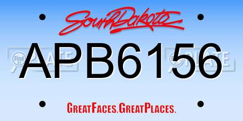 APB6156 South Dakota License Plate