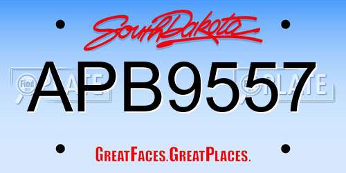 APB9557 South Dakota License Plate