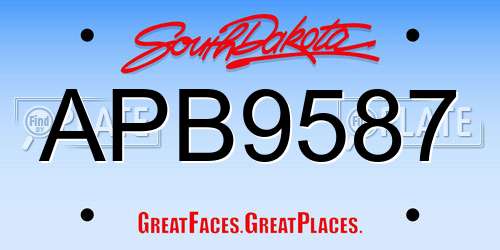 APB9587 South Dakota License Plate